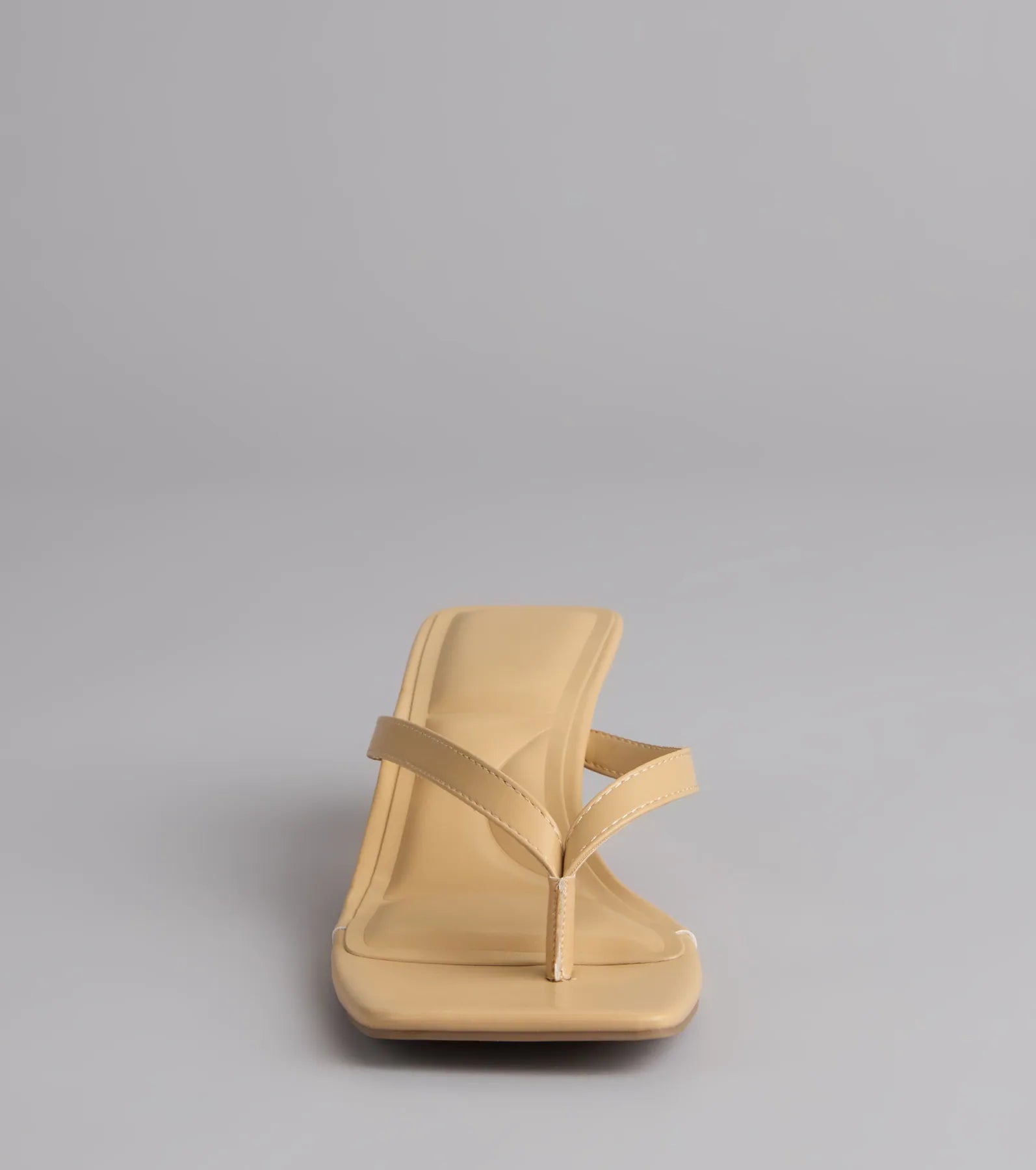 Style made simple with the Feeling Chic Thong Square Toe Heels in tan, trendy women’s shoes that take your outfit from basic to bold in one step.