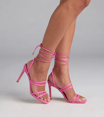 Style made simple with the Major Moment Lace-Up Stiletto Heels in pink, trendy women’s shoes that take your outfit from basic to bold in one step.