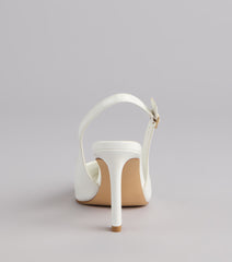 Style made simple with the Polished And Powerful Slingback Stiletto Heels, trendy women’s shoes that take your outfit from basic to bold in one step.