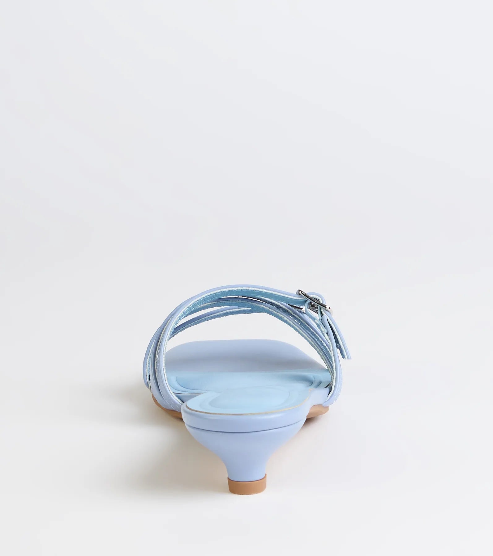 Turn heads in the Trendy Steps Buckle Strap Kitten Heel Mules, blue heels showcasing a fresh trend or stylish detail made to elevate your full Windsor fit.