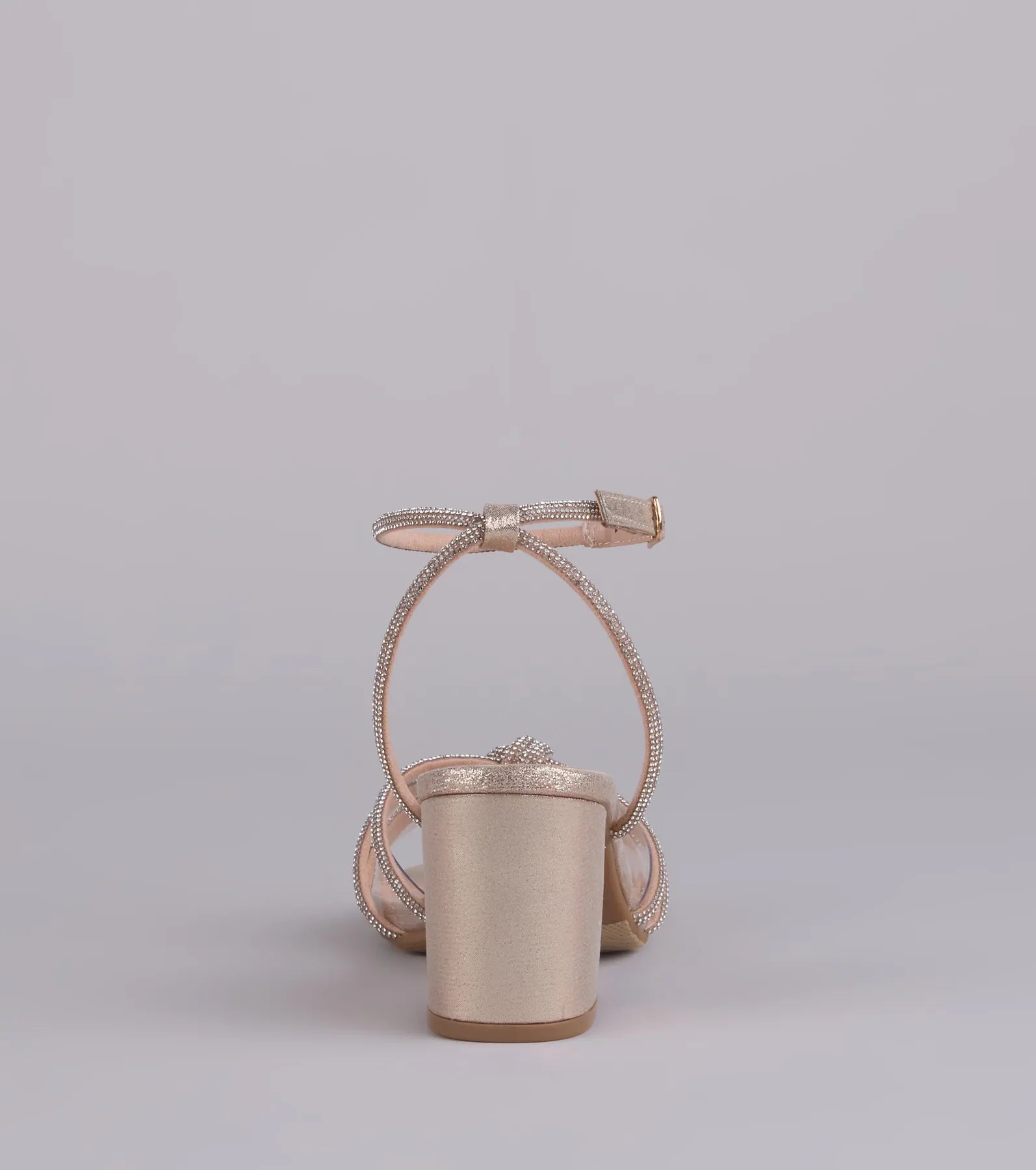 Style made simple with the Sparkle Mode Rhinestone Strappy Glitter Block Heels in gold, trendy women’s shoes that take your outfit from basic to bold in one step.