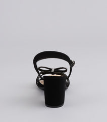 Style made simple with the Glitter And Grace Rhinestone Bow Heels, trendy women’s shoes that take your outfit from basic to bold in one step.