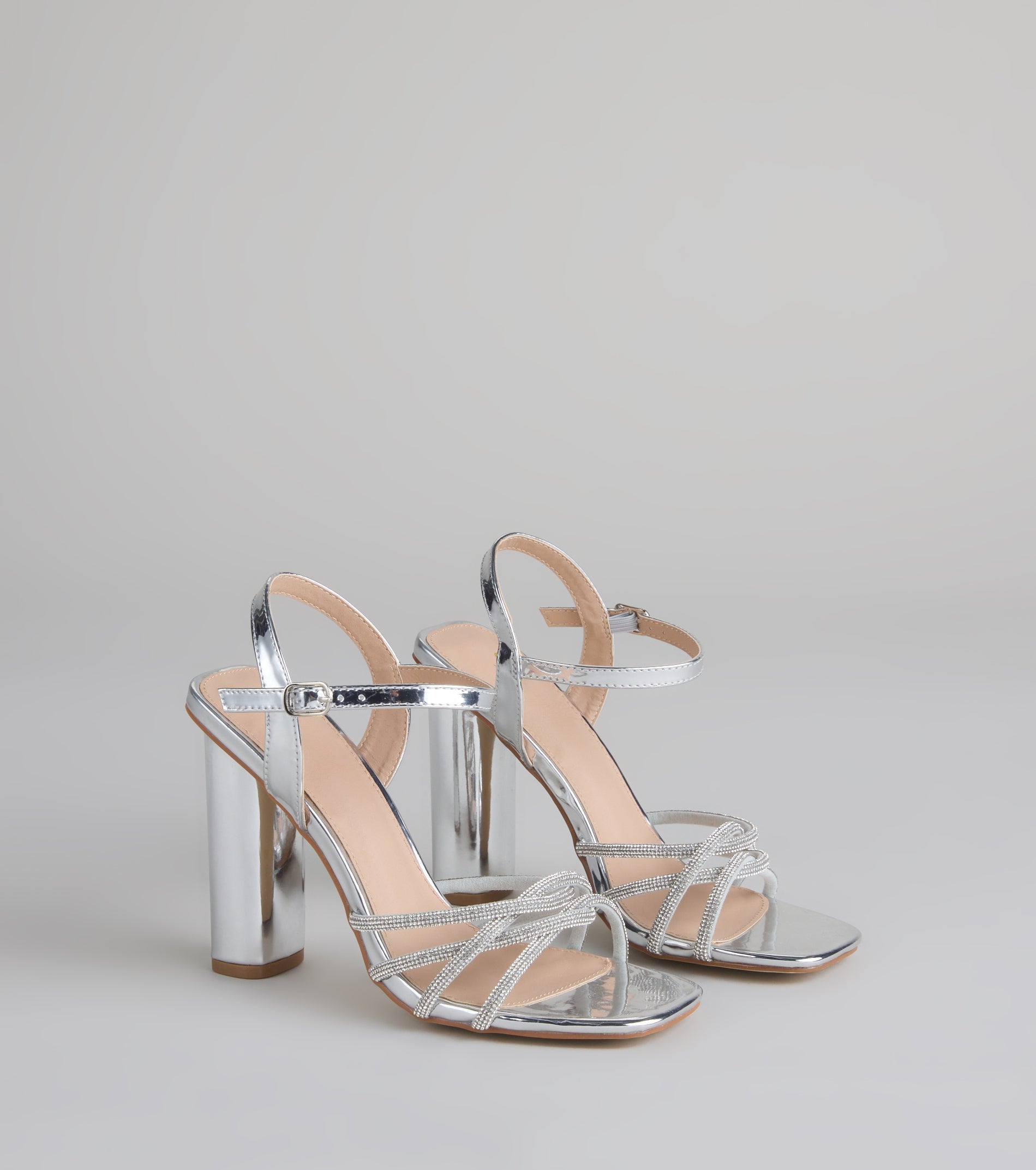 Style made simple with the Glow Getter Twisted Rhinestone Heels, trendy women’s shoes that take your outfit from basic to bold in one step.