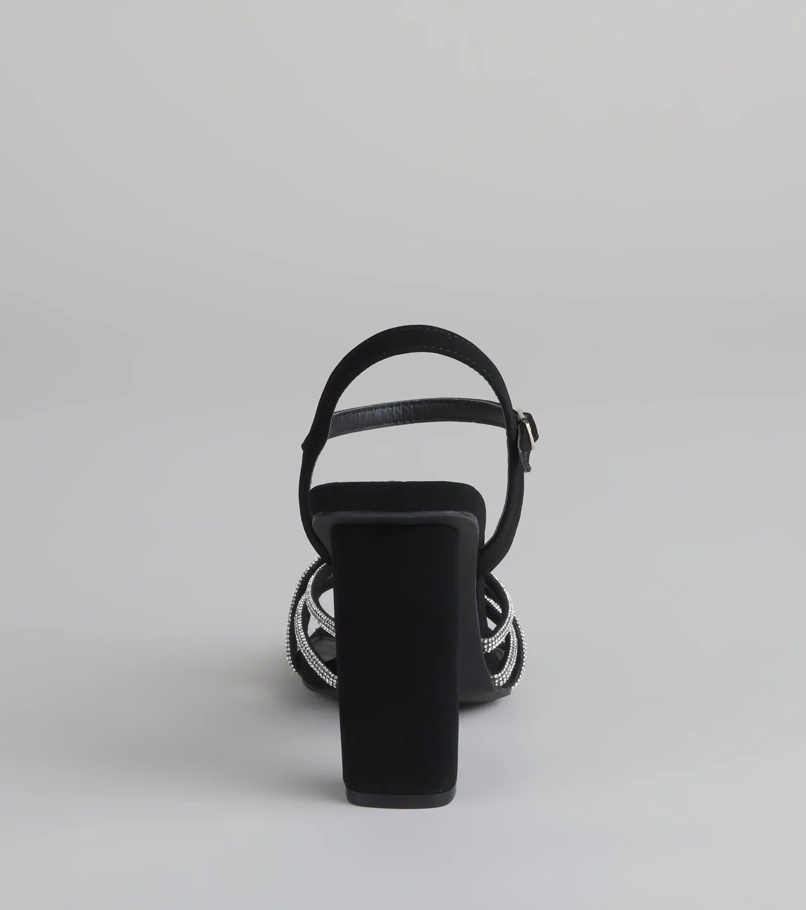 Style made simple with the Glow Getter Twisted Rhinestone Heels in black, trendy women’s shoes that take your outfit from basic to bold in one step.