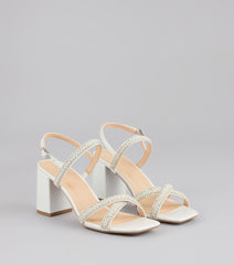 Style made simple with the Shine All Night Pearl Rhinestone Block Heels, trendy women’s shoes that take your outfit from basic to bold in one step.