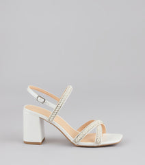 Style made simple with the Shine All Night Pearl Rhinestone Block Heels, trendy women’s shoes that take your outfit from basic to bold in one step.