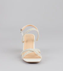 Style made simple with the Shine All Night Pearl Rhinestone Block Heels, trendy women’s shoes that take your outfit from basic to bold in one step.