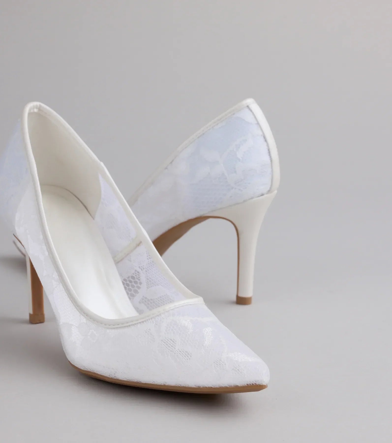 Style made simple with the Romance Always Lace Stiletto Pumps in white, trendy women’s shoes that take your outfit from basic to bold in one step.