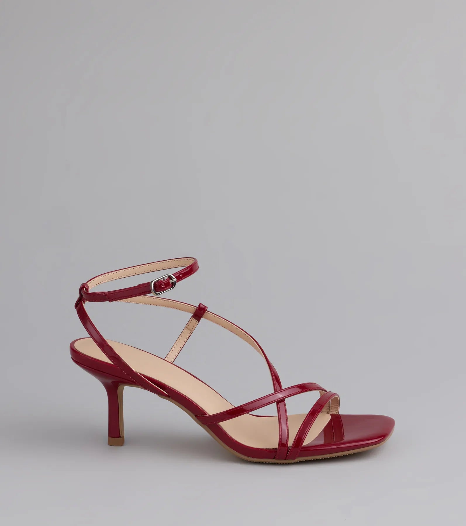 Style made simple with the Simply Stunning Strappy Kitten Heels in wine, trendy women’s shoes that take your outfit from basic to bold in one step.