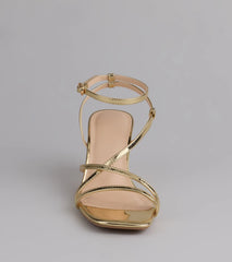 Style made simple with the Simply Stunning Strappy Kitten Heels in gold, trendy women’s shoes that take your outfit from basic to bold in one step.
