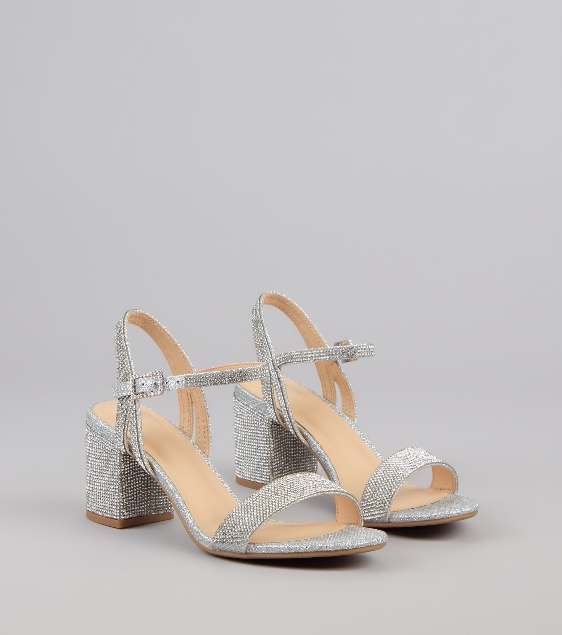 Style made simple with the Step Into Sparkle Rhinestone Block Heels, trendy women’s shoes that take your outfit from basic to bold in one step.