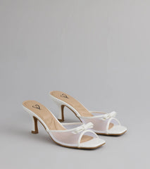 Style made simple with the Soft Glam Mesh Bow Mules in white, trendy women’s shoes that take your outfit from basic to bold in one step.