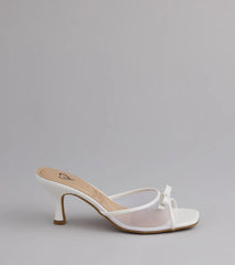 Style made simple with the Soft Glam Mesh Bow Mules in white, trendy women’s shoes that take your outfit from basic to bold in one step.