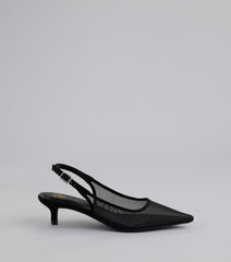 This piece brings trend-right energy to the Double Take Mesh Sling-Back Pumps, perfect for fall outfits that stand out.