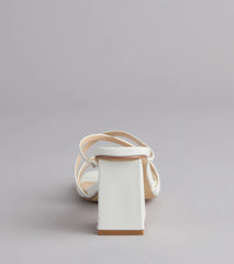 Style made simple with the On Point Criss-Cross Strappy Mules in white, trendy women’s shoes that take your outfit from basic to bold in one step.