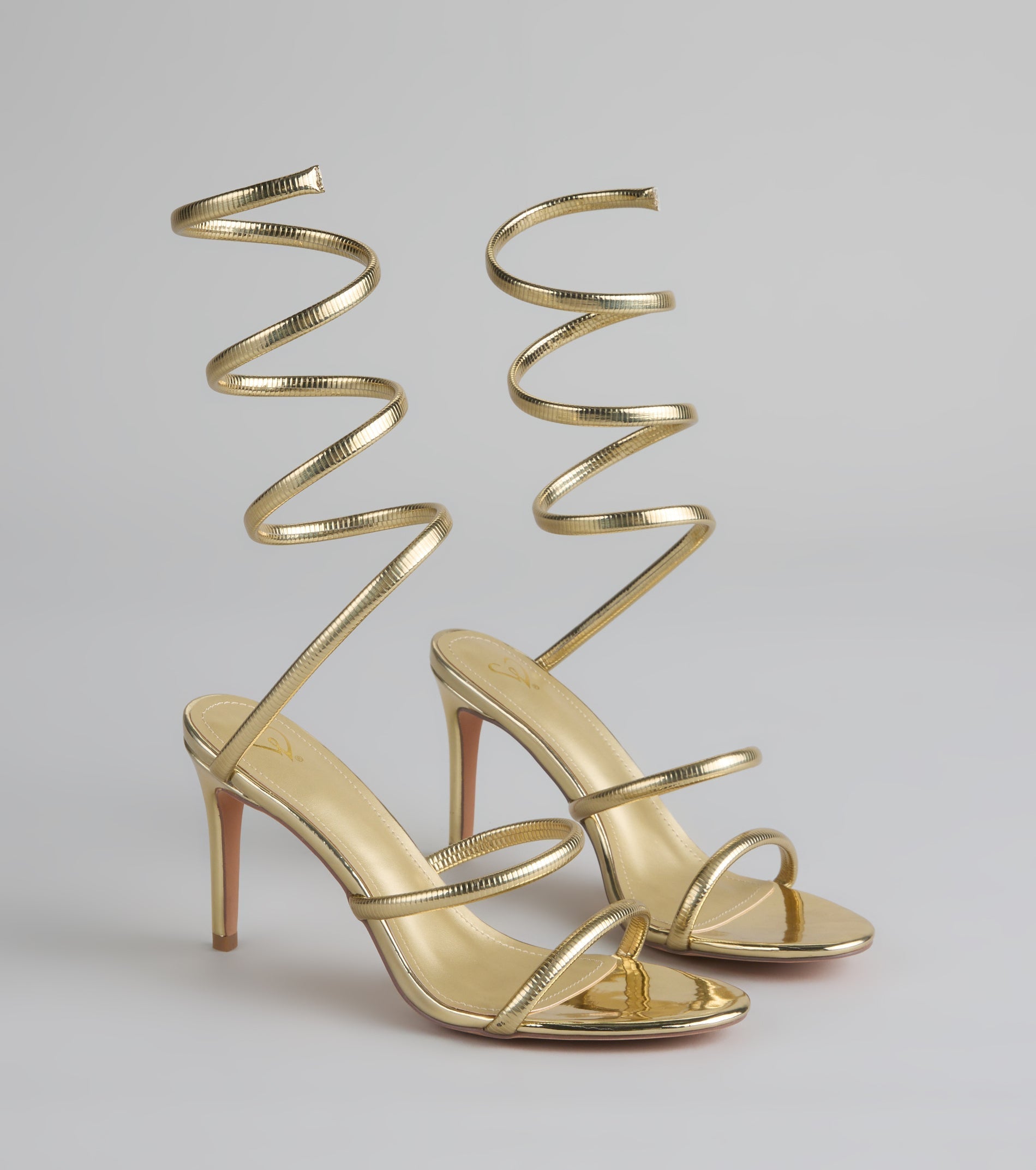 Style made simple with the Golden Hour Spiral Stiletto Heels, trendy women’s shoes that take your outfit from basic to bold in one step.
