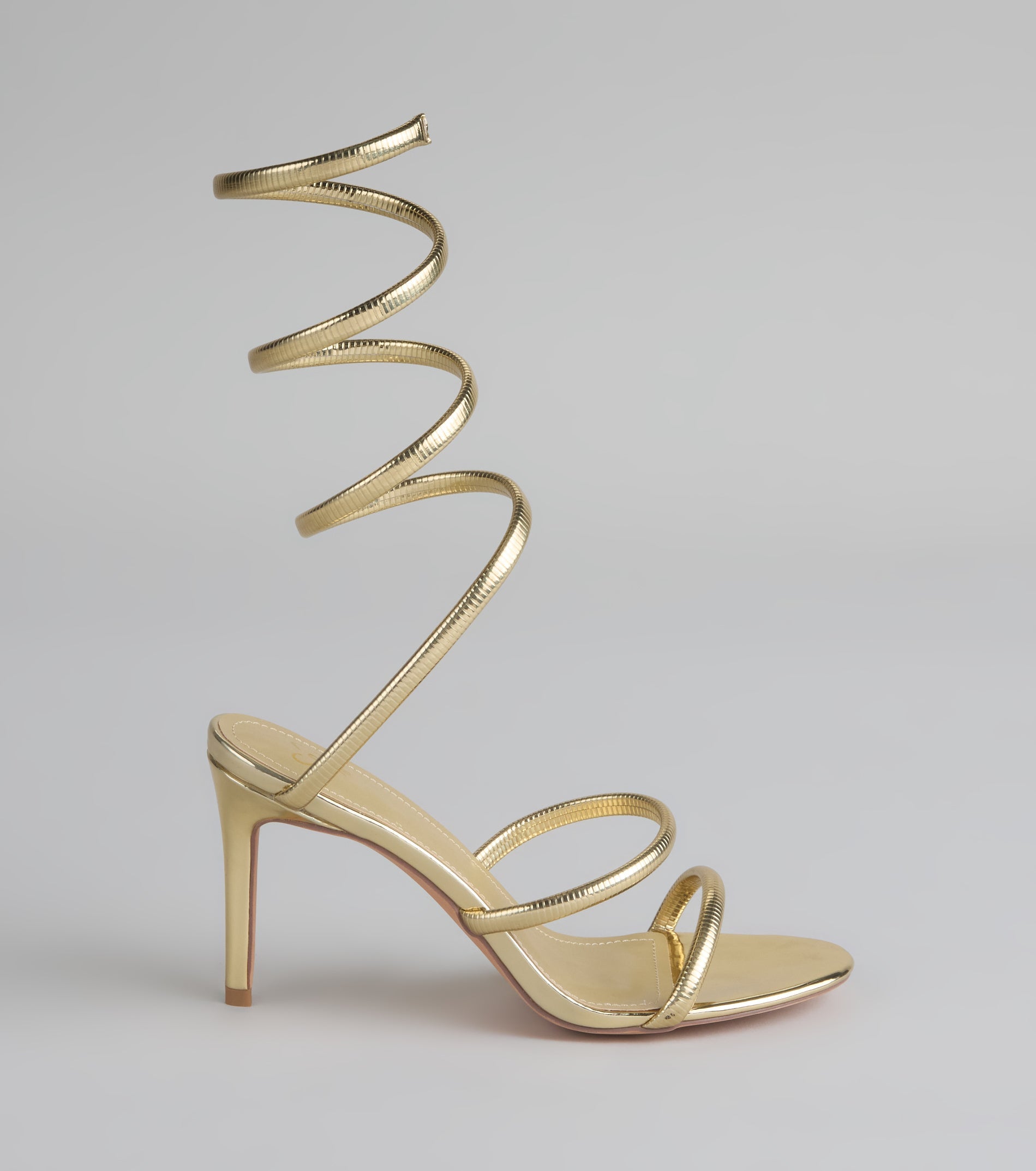 Style made simple with the Golden Hour Spiral Stiletto Heels, trendy women’s shoes that take your outfit from basic to bold in one step.