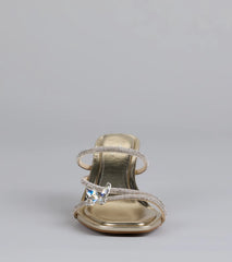 Style made simple with the Butterfly Kisses Rhinestone Metallic Heels in gold, trendy women’s shoes that take your outfit from basic to bold in one step.