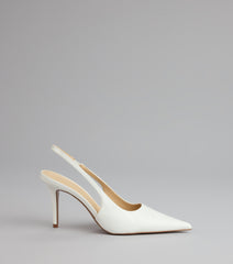 Style made simple with the Sharp Finish Patent Slingback Pumps, trendy women’s shoes that take your outfit from basic to bold in one step.