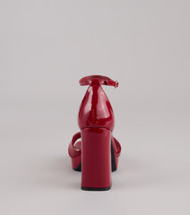 This piece brings trend-right energy to the Weekend Glam Platform Block Heels, perfect for fall outfits that stand out.