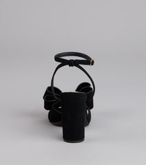 Style made simple with the Make A Statement Bow Block Heels, trendy women’s shoes that take your outfit from basic to bold in one step.