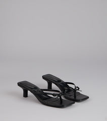 Style made simple with the Play Nice Bow Thong Heels, trendy women’s shoes that take your outfit from basic to bold in one step.