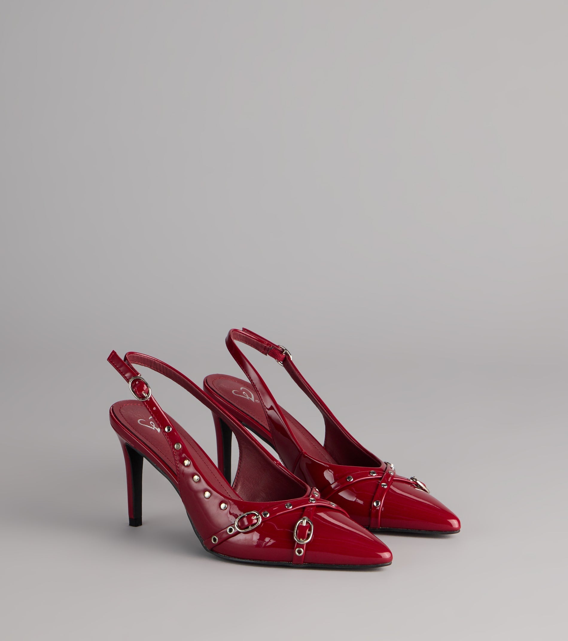 Style made simple with the Final Touch Buckle Stiletto Pumps in wine, trendy women’s shoes that take your outfit from basic to bold in one step.