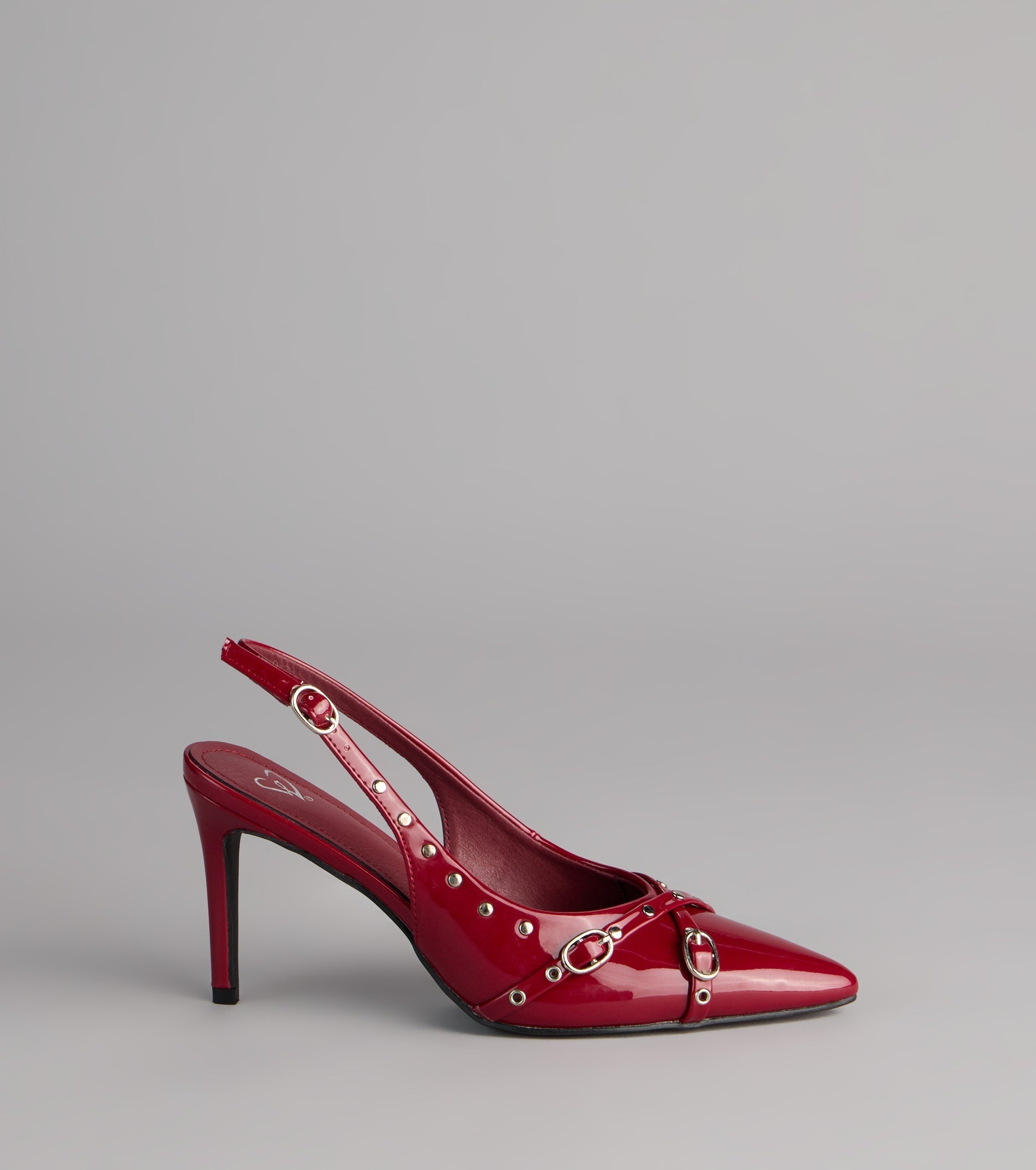 Style made simple with the Final Touch Buckle Stiletto Pumps in wine, trendy women’s shoes that take your outfit from basic to bold in one step.