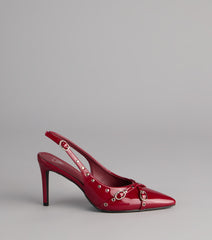 Style made simple with the Final Touch Buckle Stiletto Pumps in wine, trendy women’s shoes that take your outfit from basic to bold in one step.