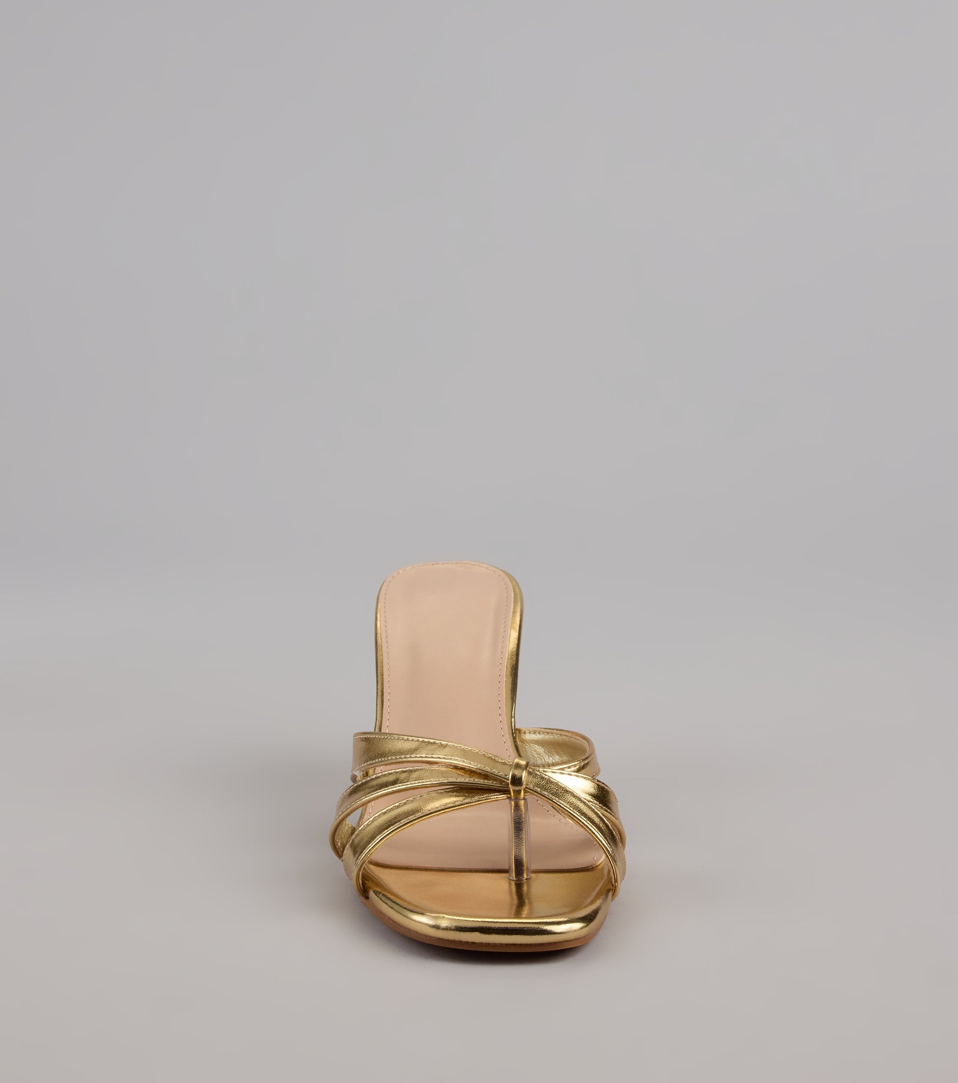 Style made simple with the Shine Bright Metallic Thong Kitten Heels, trendy women’s shoes that take your outfit from basic to bold in one step.