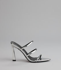 Style made simple with the Glow Up Metallic Strappy Stiletto Heels, trendy women’s shoes that take your outfit from basic to bold in one step.