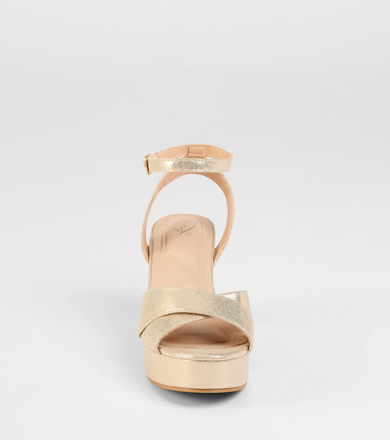 Style made simple with the Special Surprise Criss Cross Platform Block Heels in gold, trendy women’s shoes that take your outfit from basic to bold in one step.