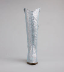 Style made simple with the Shimmer And Shine Rhinestone Cowboy Boots in silver, trendy women’s shoes that take your outfit from basic to bold in one step.