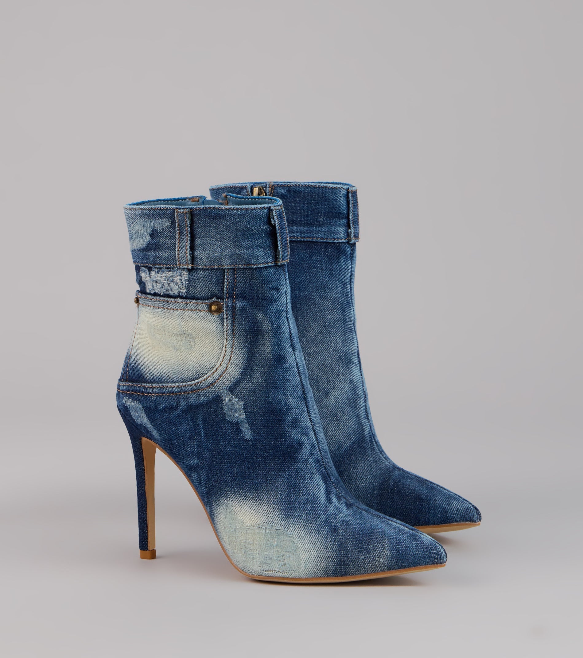 Style made simple with the City Blues Denim Stiletto Booties, trendy women’s shoes that take your outfit from basic to bold in one step.