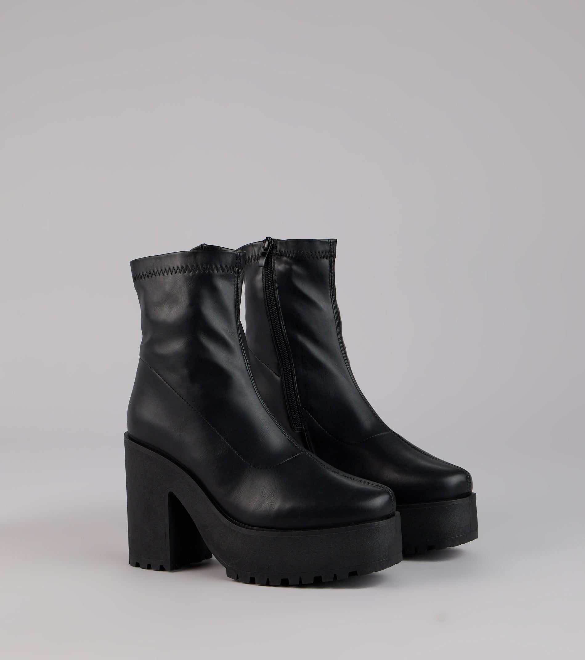 Style made simple with the Power Stomp Platform Ankle Booties, trendy women’s shoes that take your outfit from basic to bold in one step.