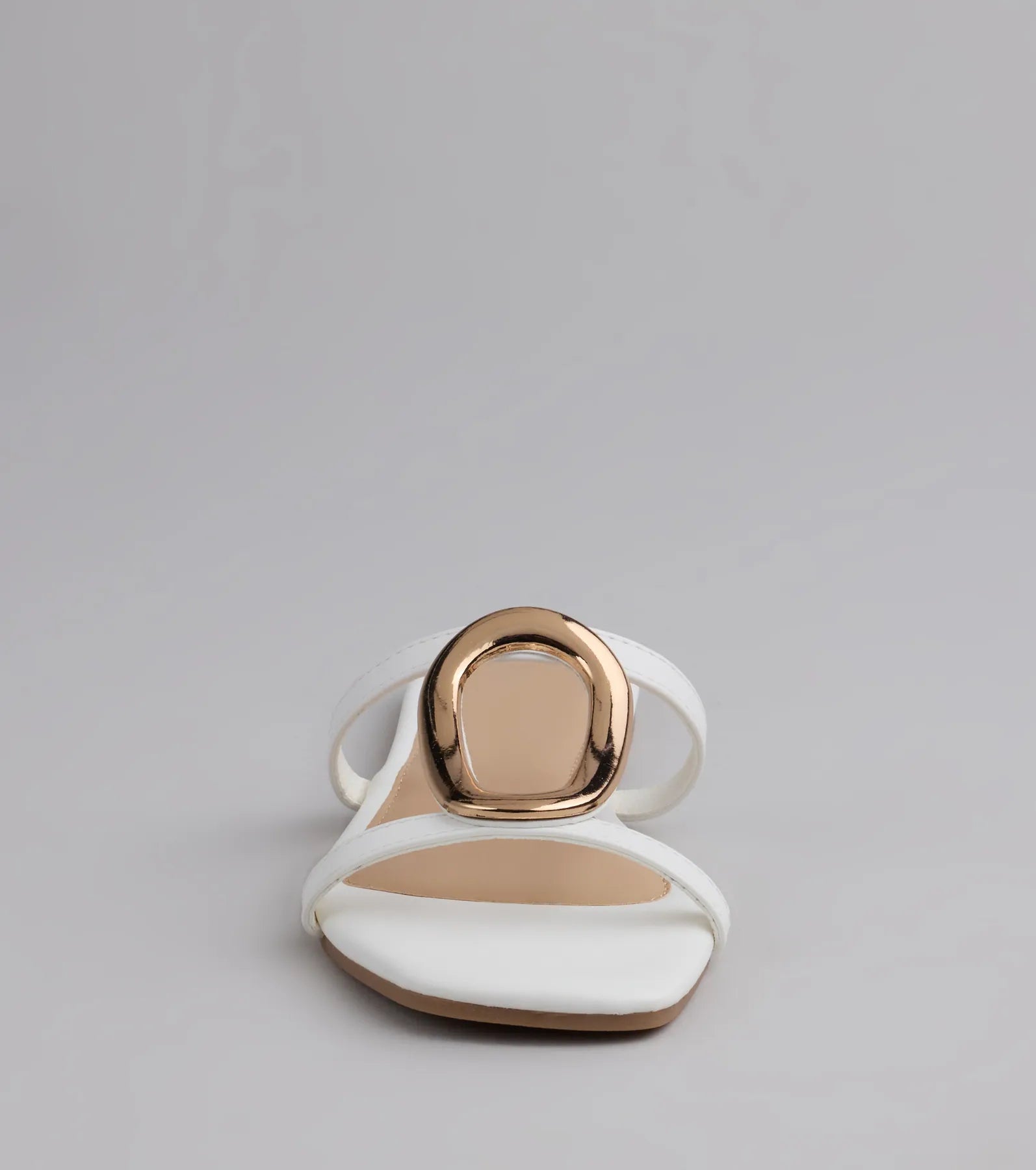 Style made simple with the Chic And Sleek Square Strappy Flat Sandals in white, trendy women’s shoes that take your outfit from basic to bold in one step.