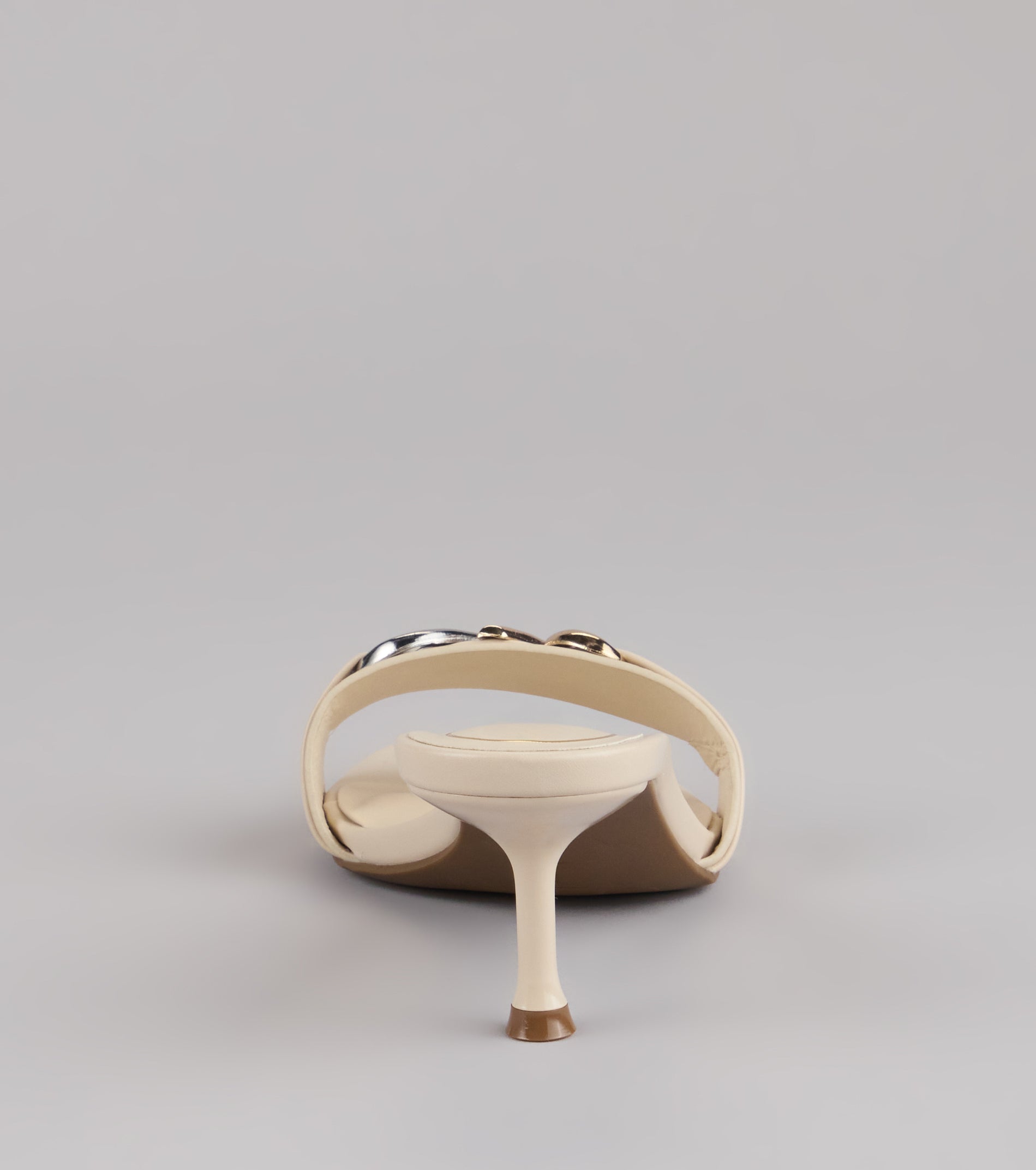 This piece brings trend-right energy to the Double Take Hardware Kitten Mules, perfect for fall outfits that stand out.