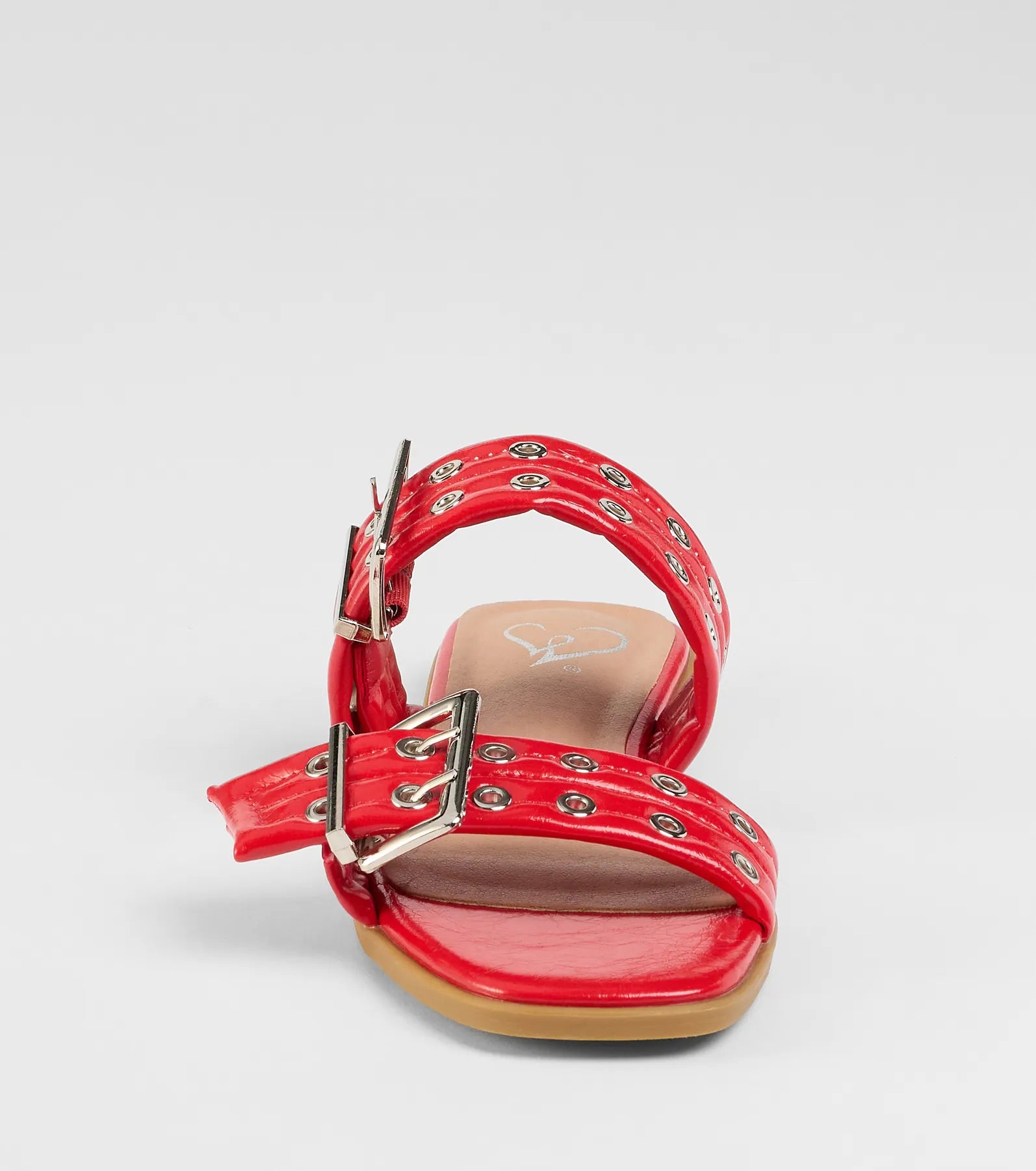 Style made simple with the Get It Girl Buckle Strappy Sandals in red, trendy women’s shoes that take your outfit from basic to bold in one step.