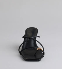 Style made simple with the Refined And Classy Toe Ring Strappy Wedges in black, trendy women’s shoes that take your outfit from basic to bold in one step.