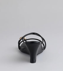 Elevate warm-weather looks with Refined And Classy Toe Ring Strappy Wedges in black, a pair of trendy sandals bringing chic, modern flair to every step.