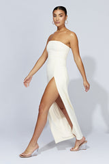 Rachel Maxi Split Front Dress - Bone