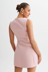 Lysandre Crepe Mini Dress - Baby Pink