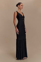 Natalie Off Shoulder Maxi Dress - Black