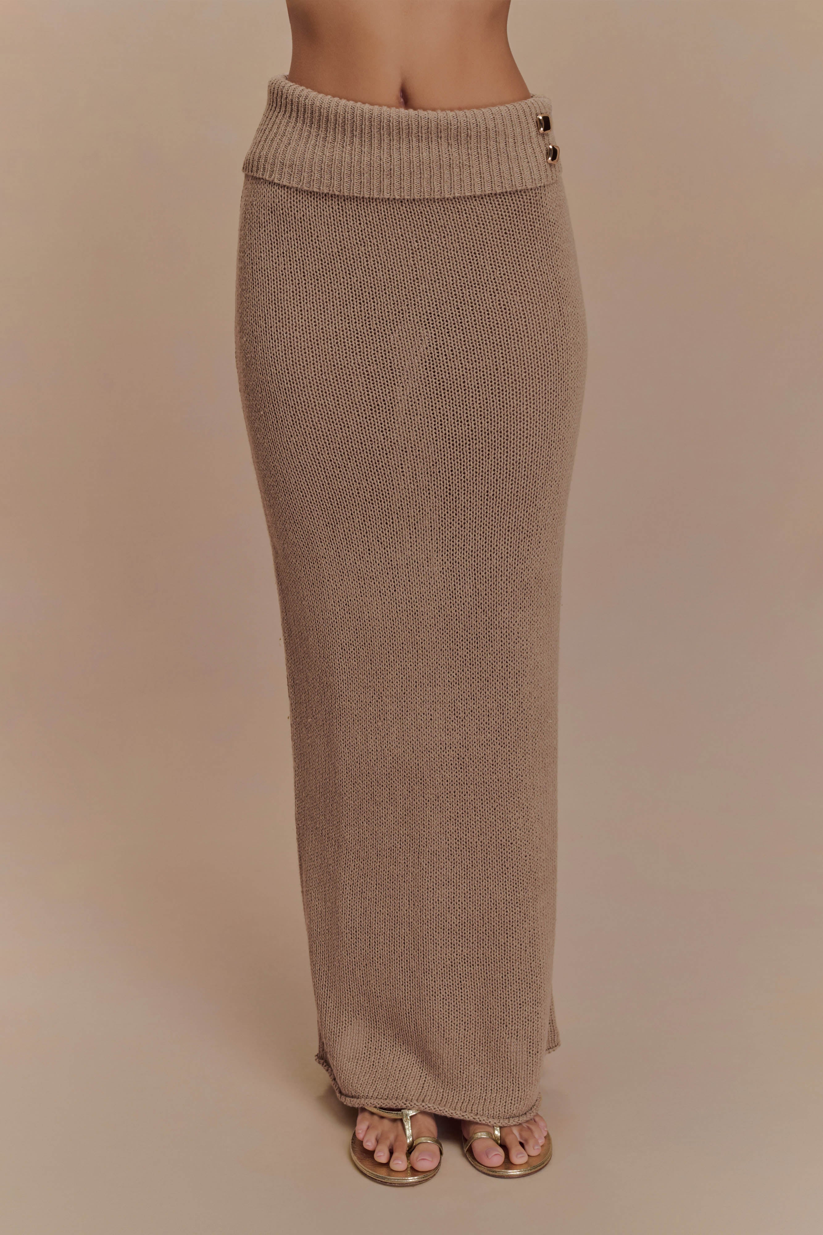 Sloane Knit Maxi Skirt - Latte