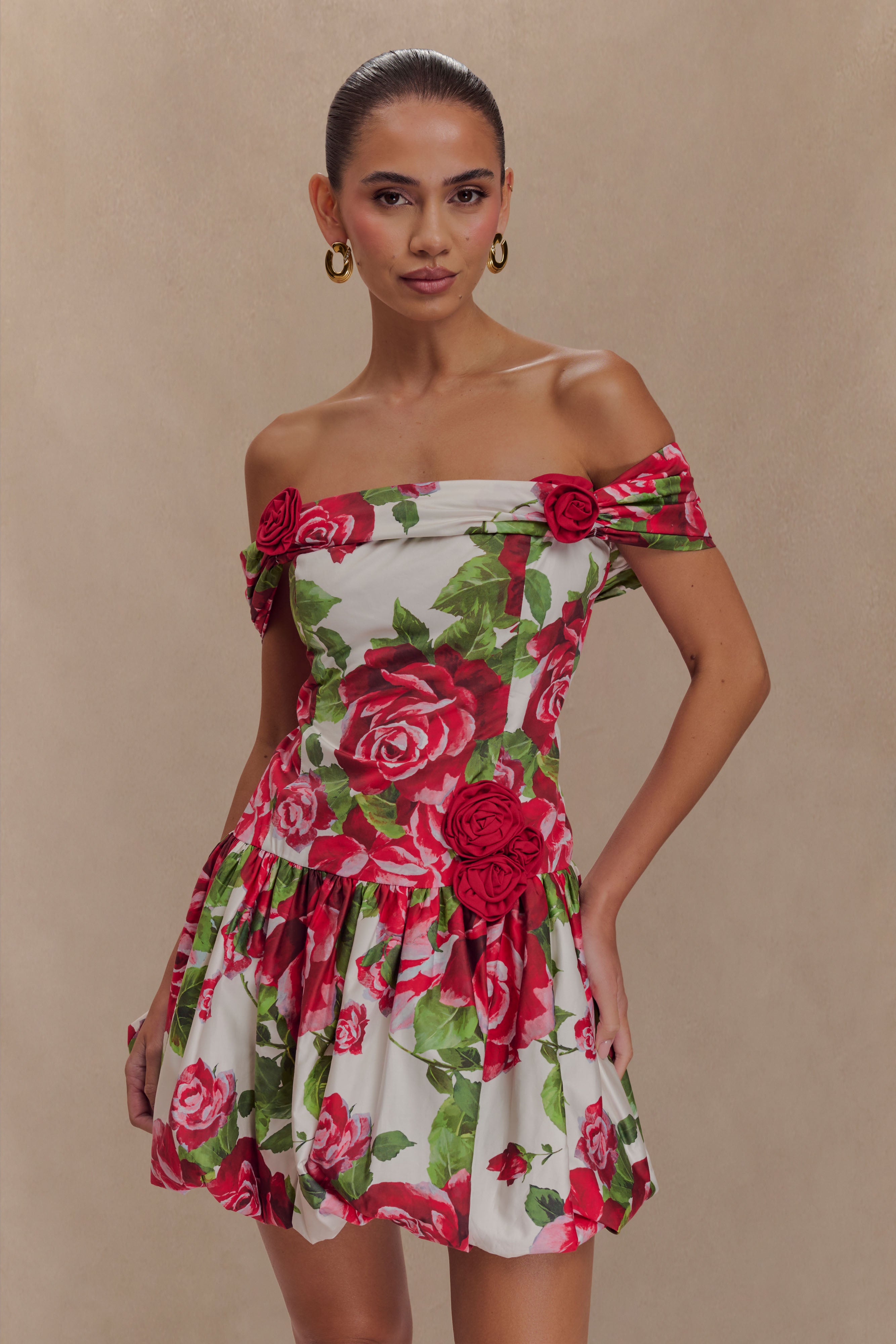 Giovanna Off Shoulder Mini Dress - Sonia Rose Print