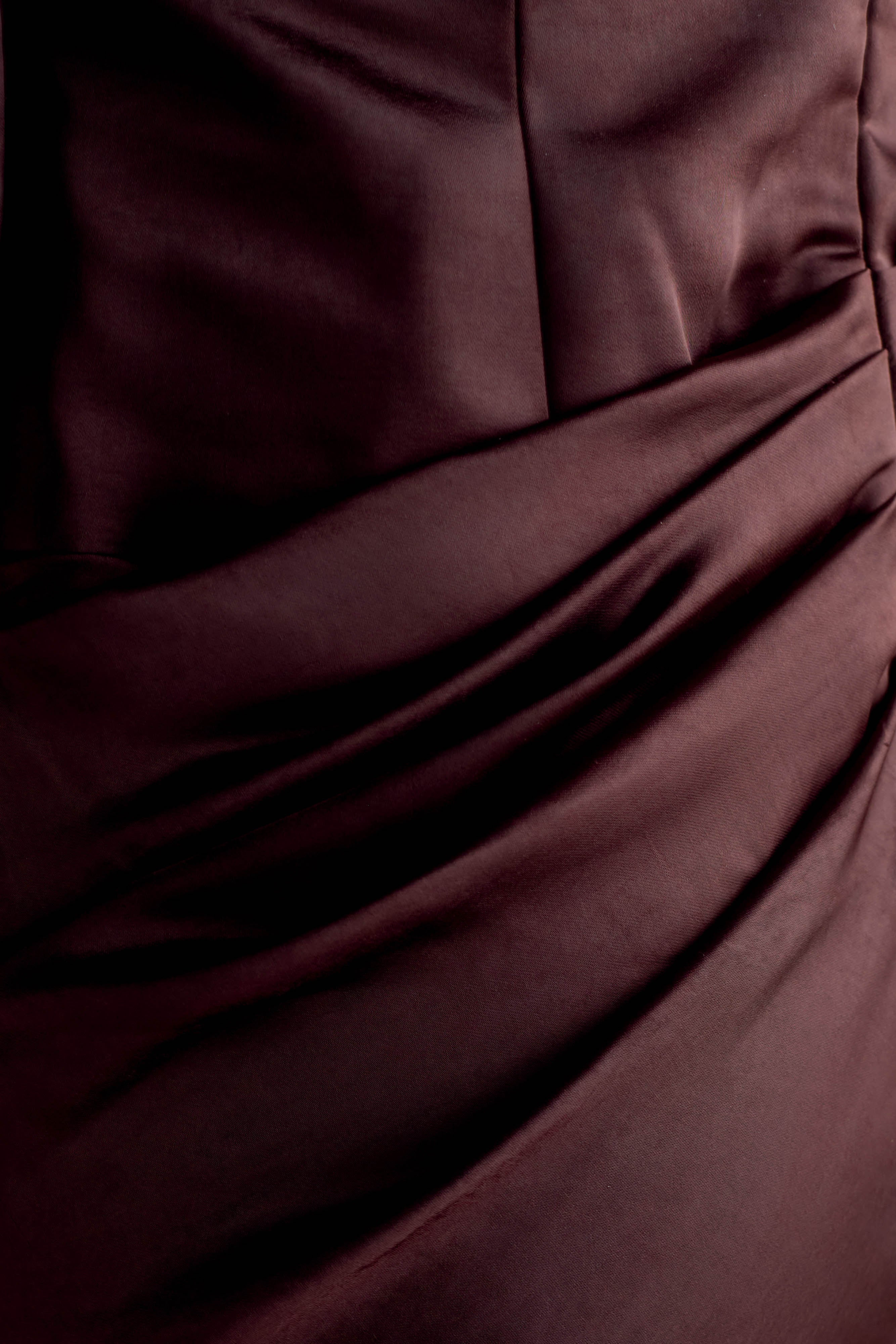 Iris Long Sleeve Satin Maxi Dress - Dark Chocolate