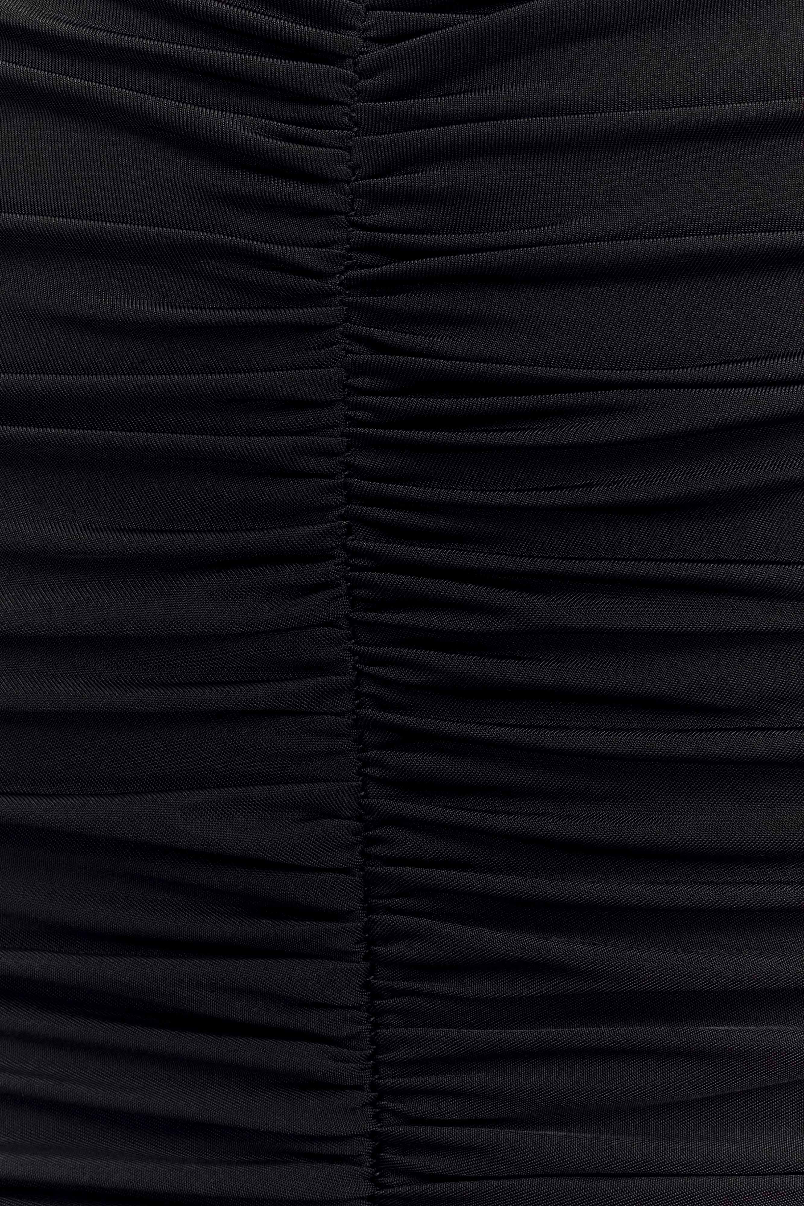 Delaney Slinky And Mesh Maxi Dress - Black