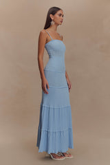 Finley Pointelle Knit Maxi Dress - Cornflower Blue