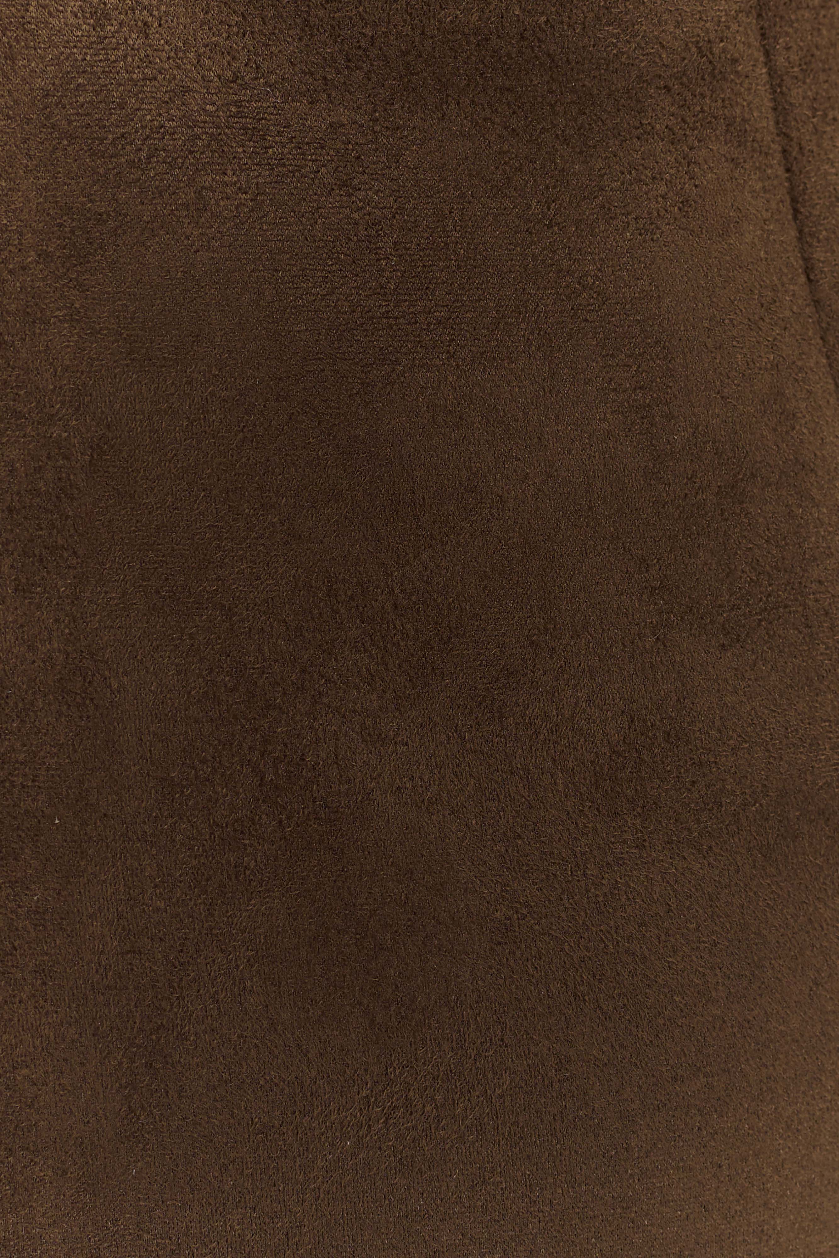 Hayes Faux Suede Midi Skirt - Chocolate