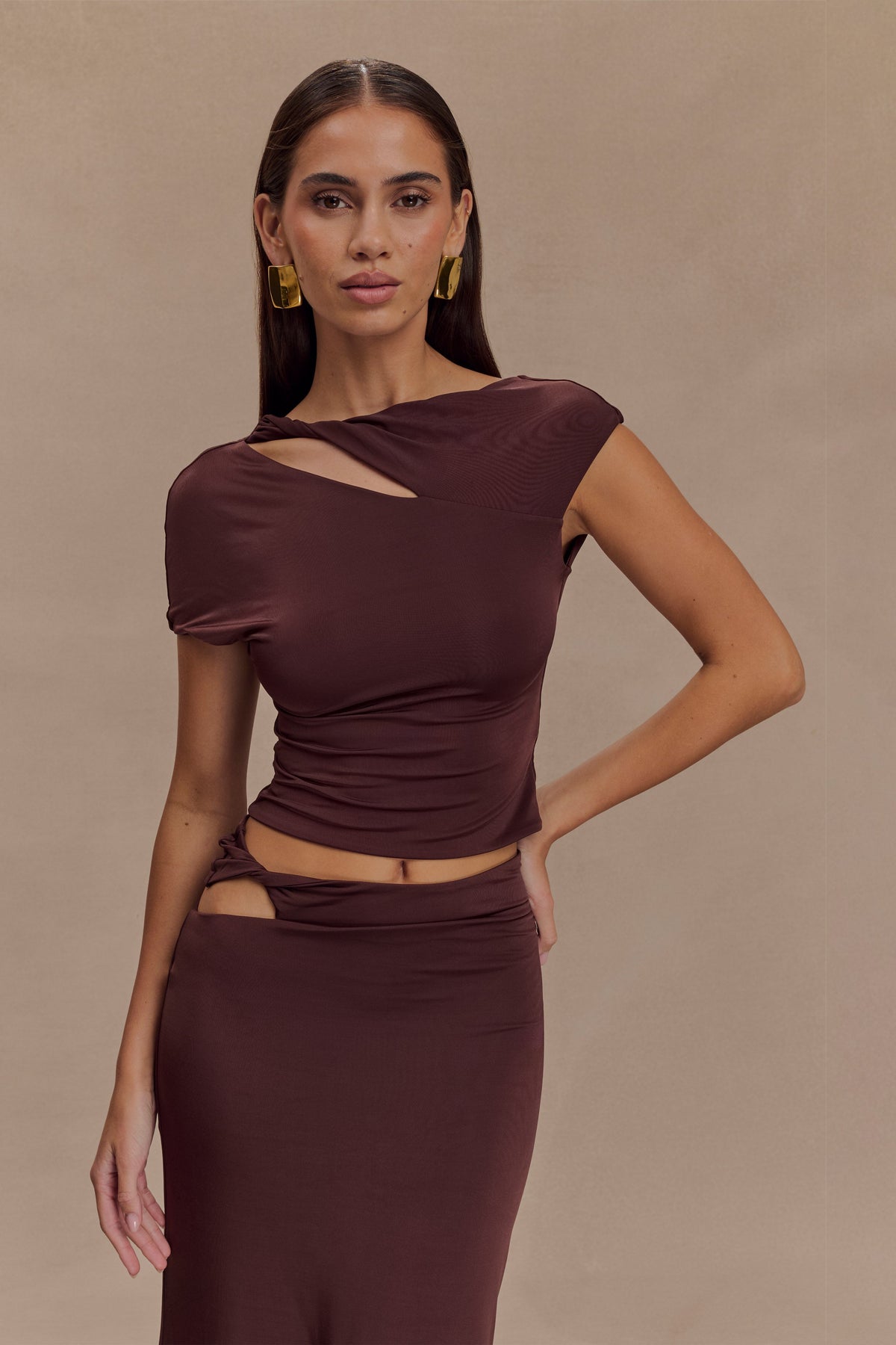 Haven Slinky Twist Top - Chocolate